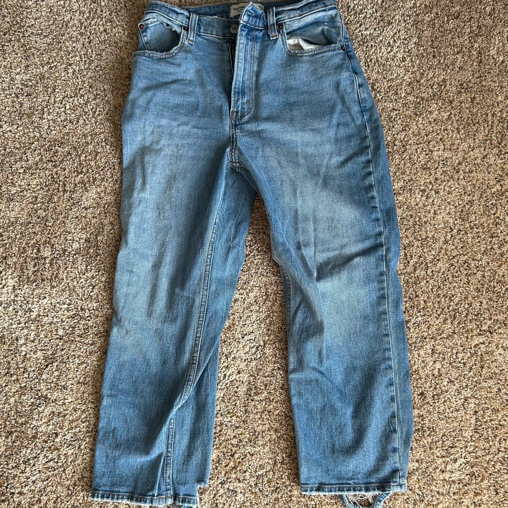 Abercrombie The Ankle Straight Ultra High Rise Curve Love Jeans